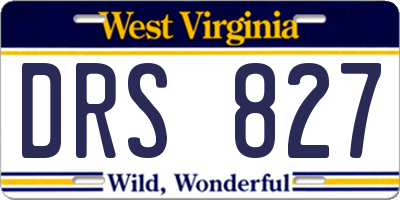 WV license plate DRS827