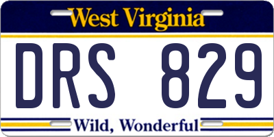 WV license plate DRS829