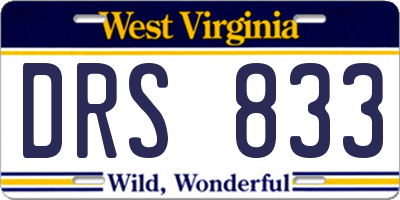 WV license plate DRS833