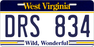 WV license plate DRS834