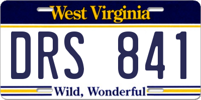 WV license plate DRS841