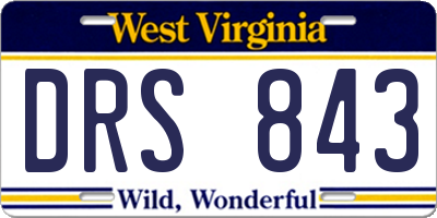 WV license plate DRS843