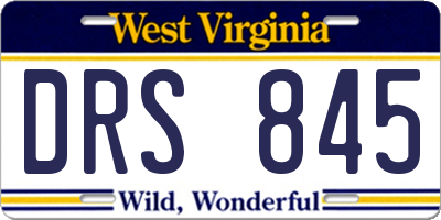 WV license plate DRS845