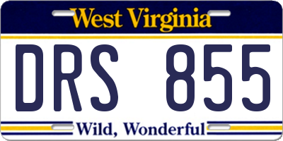 WV license plate DRS855