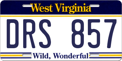WV license plate DRS857