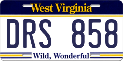 WV license plate DRS858