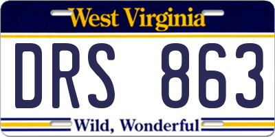 WV license plate DRS863