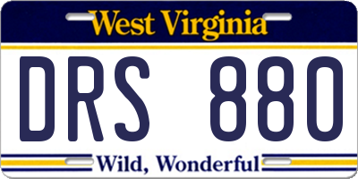 WV license plate DRS880