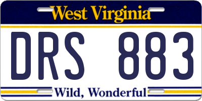 WV license plate DRS883
