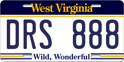 WV license plate DRS888