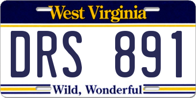 WV license plate DRS891