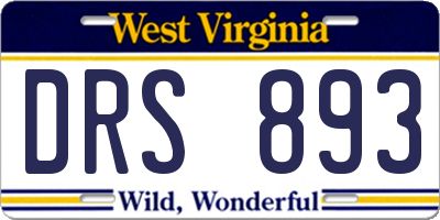 WV license plate DRS893