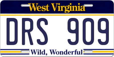 WV license plate DRS909