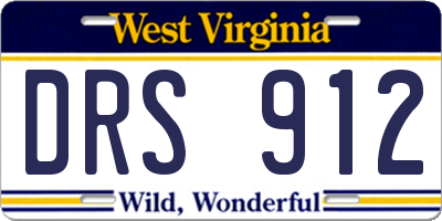 WV license plate DRS912