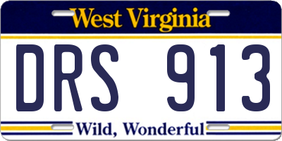 WV license plate DRS913