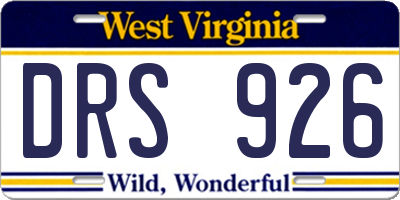 WV license plate DRS926