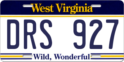 WV license plate DRS927