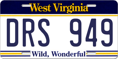 WV license plate DRS949