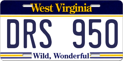 WV license plate DRS950