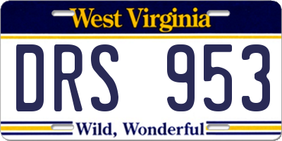 WV license plate DRS953