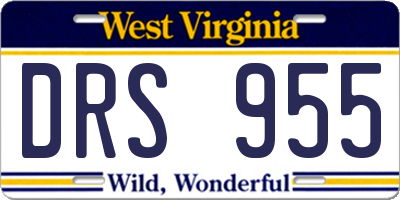 WV license plate DRS955