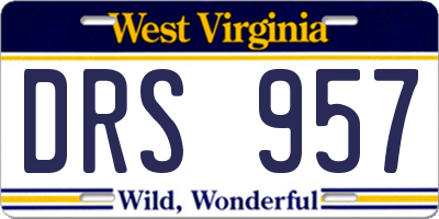 WV license plate DRS957