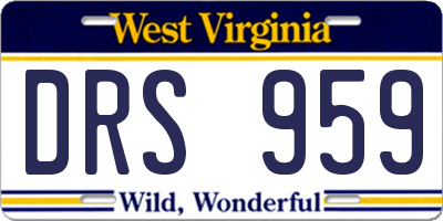 WV license plate DRS959