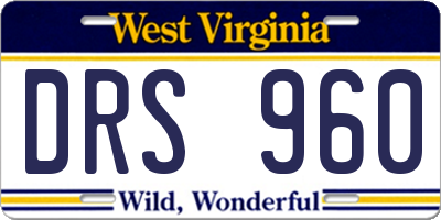 WV license plate DRS960