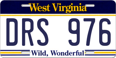 WV license plate DRS976