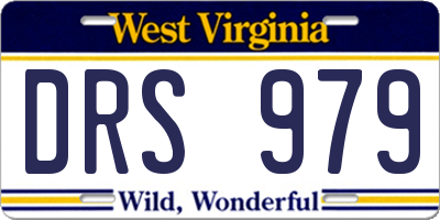 WV license plate DRS979