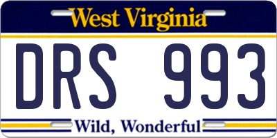 WV license plate DRS993
