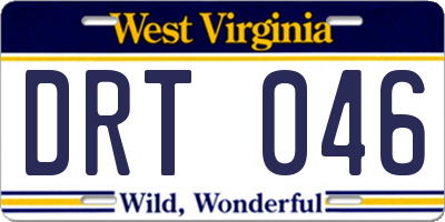 WV license plate DRT046