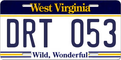 WV license plate DRT053