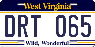 WV license plate DRT065