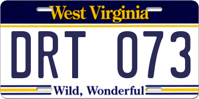 WV license plate DRT073