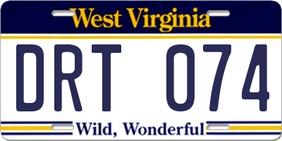 WV license plate DRT074