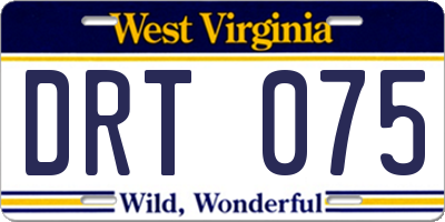WV license plate DRT075