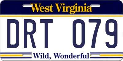 WV license plate DRT079