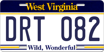 WV license plate DRT082