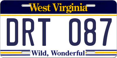 WV license plate DRT087