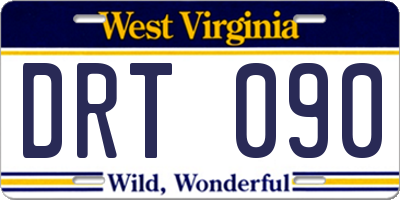WV license plate DRT090