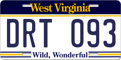 WV license plate DRT093