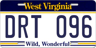 WV license plate DRT096