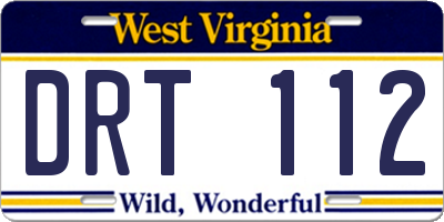 WV license plate DRT112
