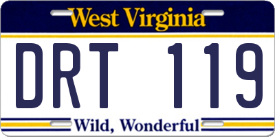 WV license plate DRT119