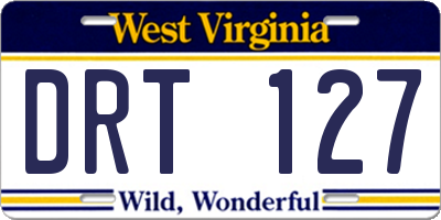 WV license plate DRT127