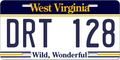 WV license plate DRT128