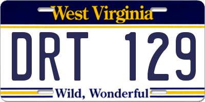 WV license plate DRT129