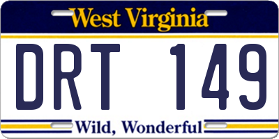 WV license plate DRT149