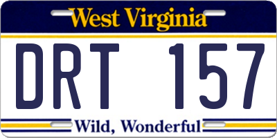 WV license plate DRT157